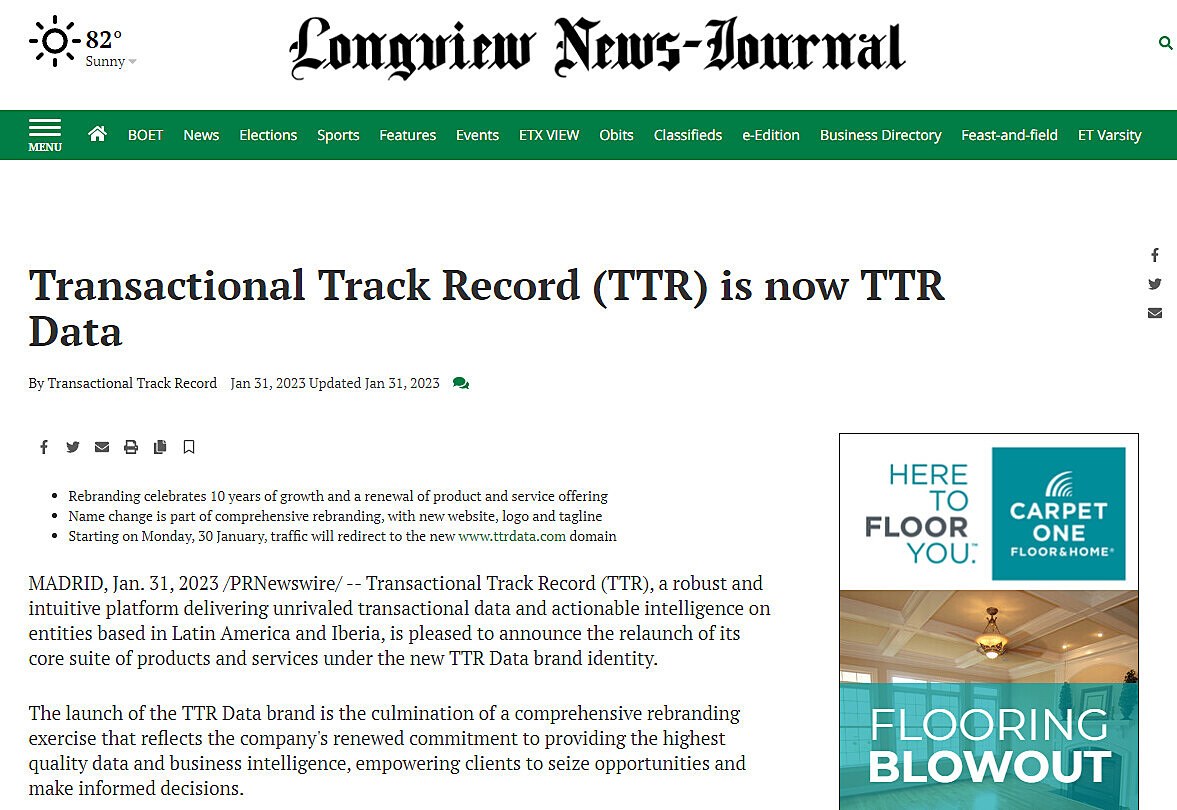 Transactional Track Record (TTR) is now TTR Data